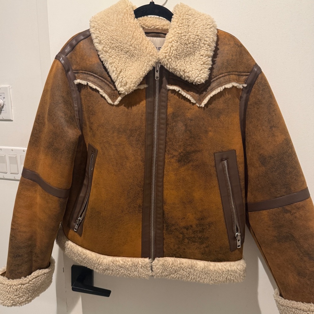 Stand Studio Brown Shearling Jacket - image 1